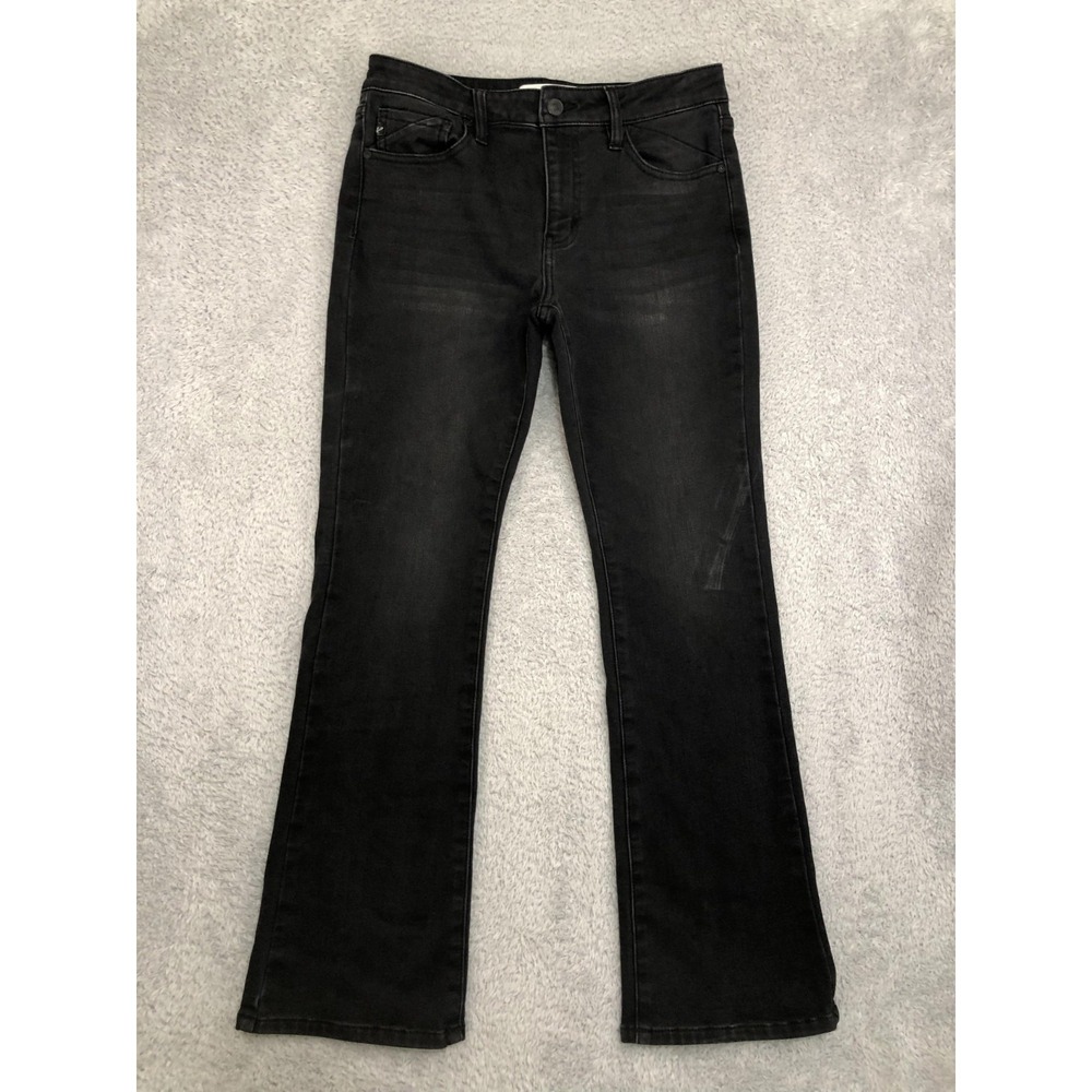 Kancan Jeans Womens 6 (30x29.5) Black Bootcut Fleece Lined Mid Rise
